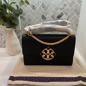 NWT ✨ Tory Burch Miller Shoulder Bag Leather Pebbled Black